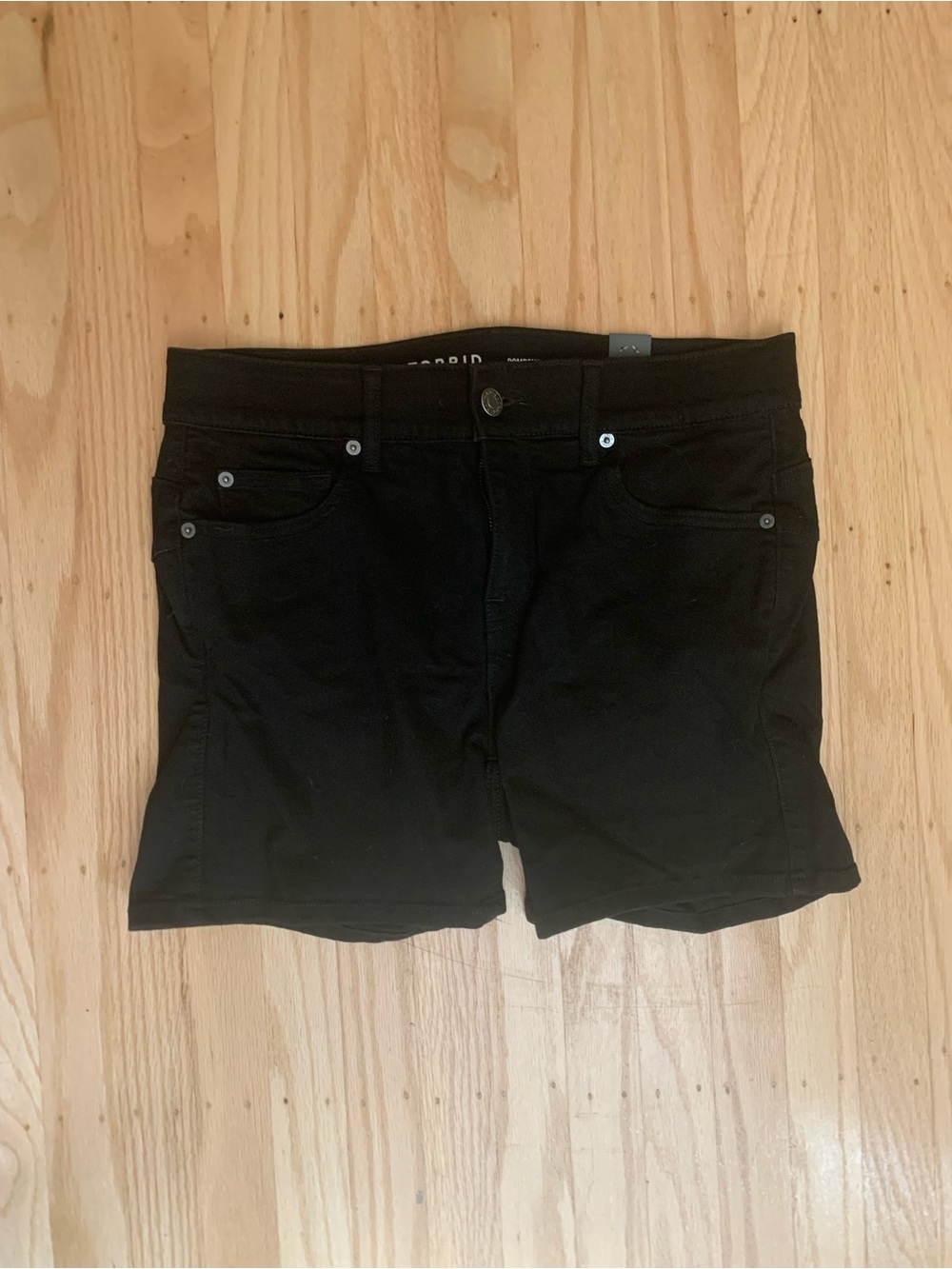 Torrid black denim shorts